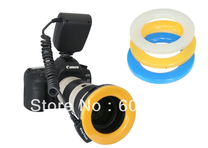 Оптовый макро кольцевой светильник 48 светодиодный для объектива 49/52/55/58/67/72/77 мм с