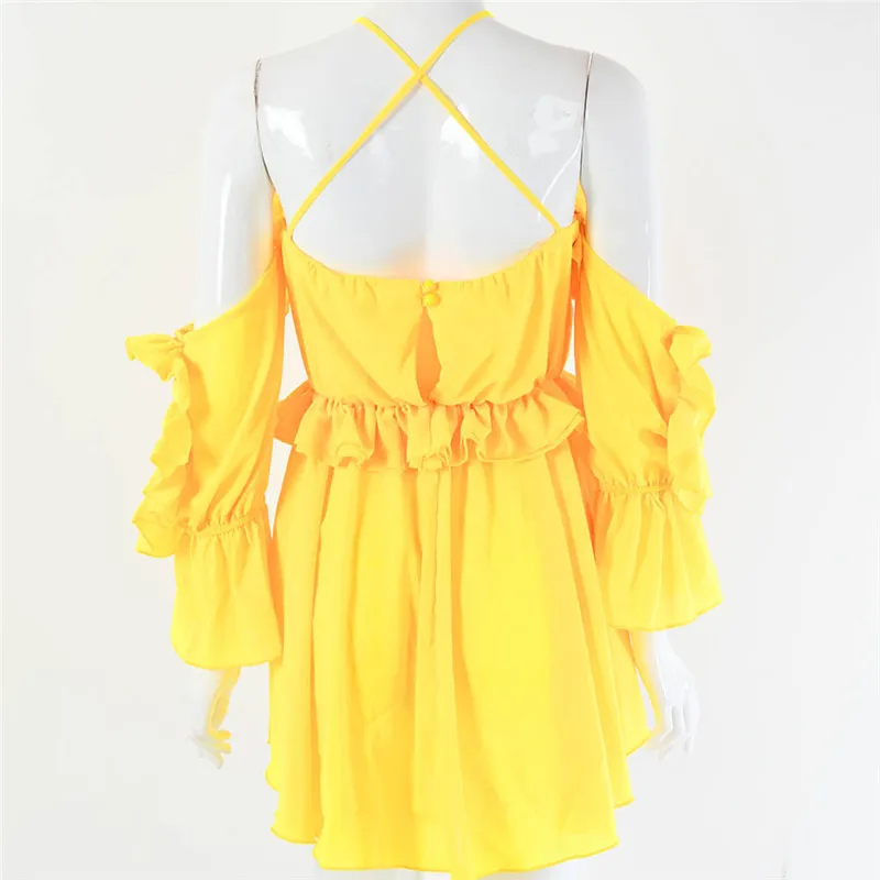 2019 летнее женское шифоновое пляжное платье с перекрещивающимися бретельками