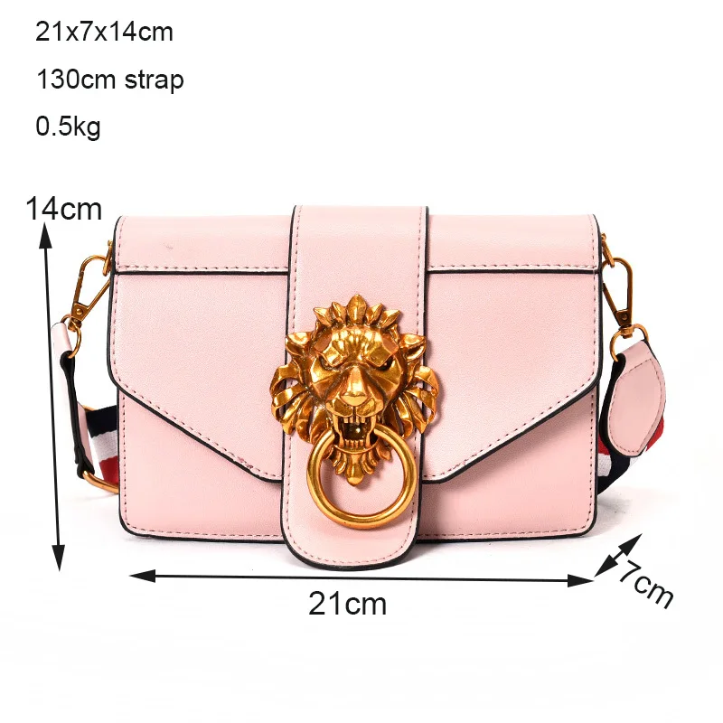 Женская сумочка и кошелек с застежкой в виде головы льва женская модная красная