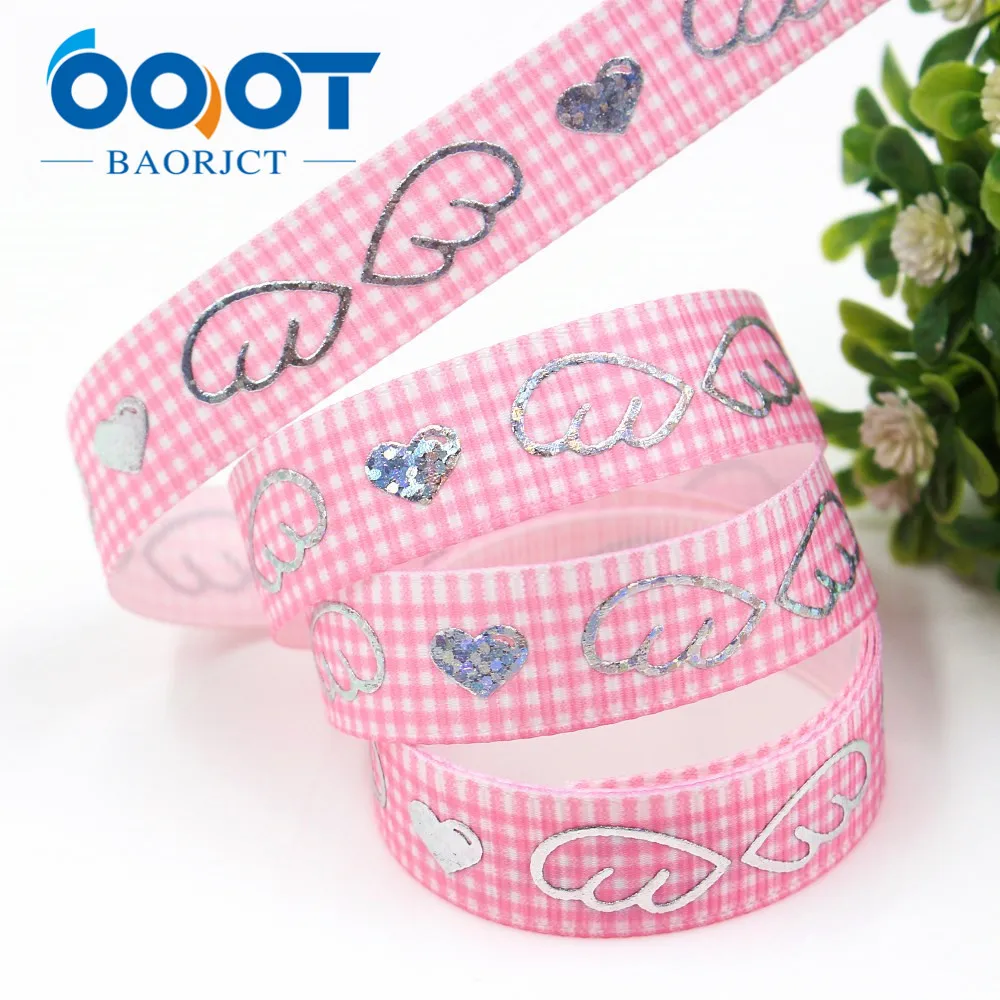OOOT BAORJCT I 19326 729 10 ярдов 16 мм Лазерная Серебряная Милая мультяшная печатная лента из