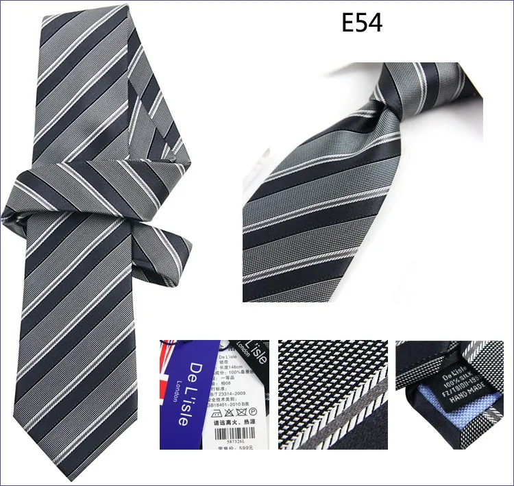 Высокое качество striped jacquard натуральный шелковый галстук 8.5 см классический галстук ручной работы Бизнес Свадебные Для мужчин подарок