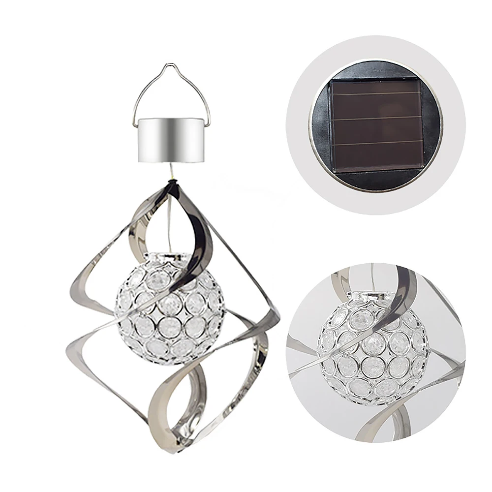 

Wind Chimes Solar Lamp Color Changing Powered LED Wind Spinner Outdoor Hanging Spiral Garden Light Courtyard Decoration