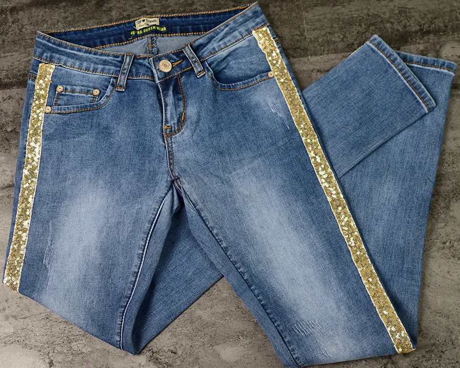 LOGAMI женские джинсы с высокой талией 2018 Лоскутные Стрейчевые карандаш