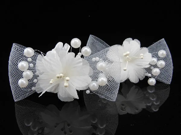 

12 Pcs Fascinator White Flower Pearl Bridal Wedding Hair Pins Hair Accessory X50