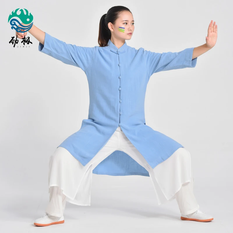 

Shu Shuang Hemp Chi Meditation Service Woman Spring And Autumn Art Performance Serve Boxing Clothing Male Practice Serve