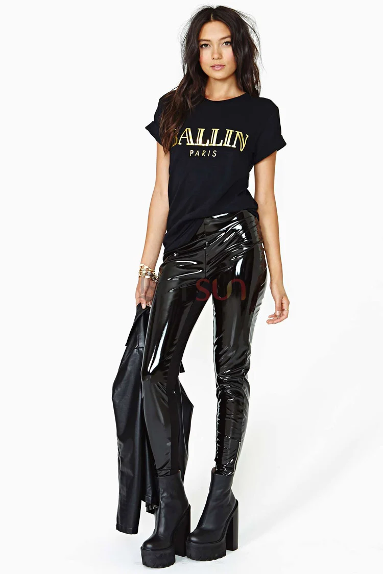 Bersun 2015 Summer Fashion Women T Shirt Letter BALLIN Bronzing Print Tops Tee Black O-neck Volumes Sleeve T-shirt | Женская одежда