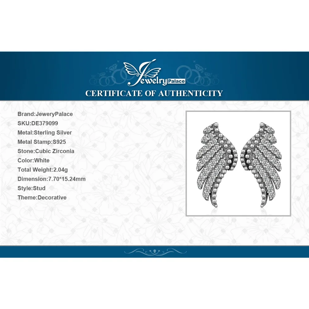 Женские корейские серьги-гвоздики JewelryPalace серьги из стерлингового серебра 925