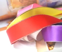 silver metallic edge satin ribbon tape crafts eco friendly double face fabric band for handmade ribbon bow