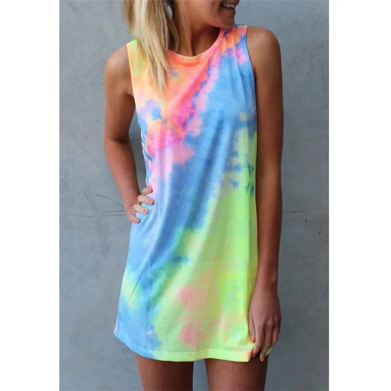 Женское летнее платье пляжное красочное бикини с закрытой пяткой Boho красивое