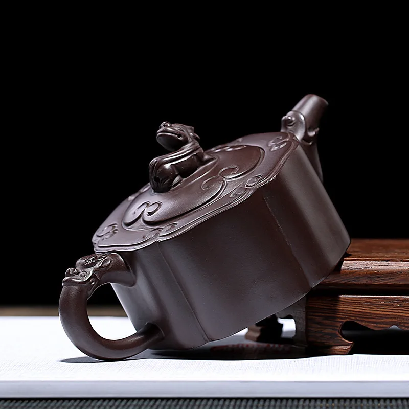 Purple Sand Pot Mini-type Raw Mine Old Mud Pure Handmade Six Side Xiangrui Teaware Gift Box One Substitute | Дом и сад