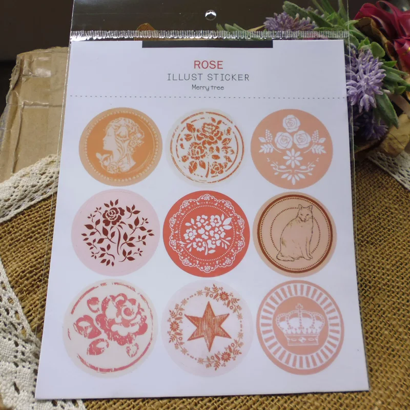 90 шт Милая Роза печать наклейка розовый цветок торт упаковка уплотнительная