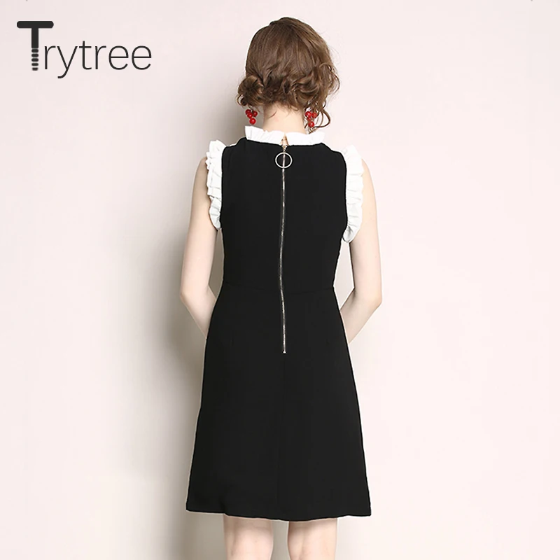 Женское винтажное платье с вышивкой и бабочкой Trytree вечернее из полиэстера