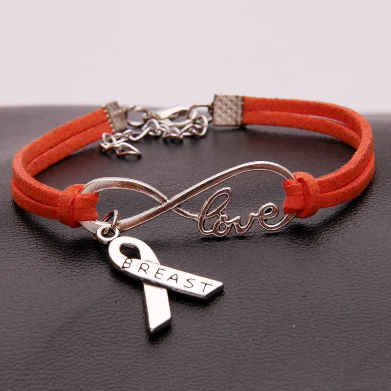 Бесконечность любовь рак груди очаровательный браслет модные ювелирные изделия