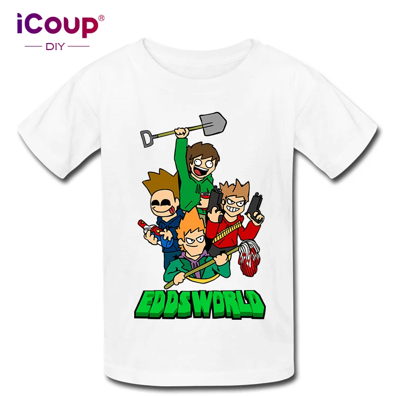 ICoup дети Eddsworld Crash Zoom Wiki 100% хлопок с коротким рукавом | Мужская одежда