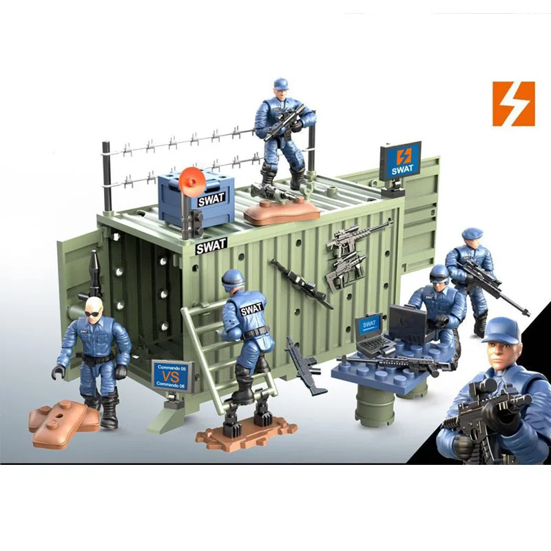 4 шт. Военная серия swat мини контейнер командный центр MOC резиновая лодка сделай