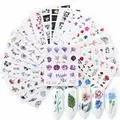 24 STZ stickers 1 Набор наклеек для ногтей, летний красочный дизайн, переводные наклейки для воды, наборы цветов/перьев, декор для ногтей, красивые Советы, Прямая поставка - Цвет: 24 STZ stickers