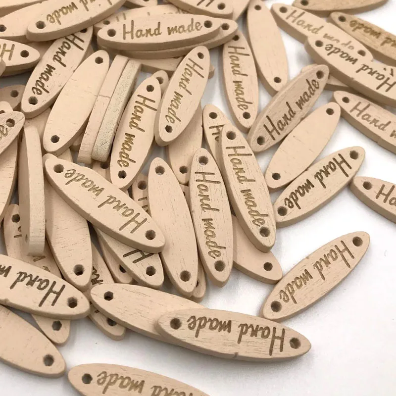 25/50/100 шт деревянная пуговица &quotручная работа&quot буквы резные деревянные