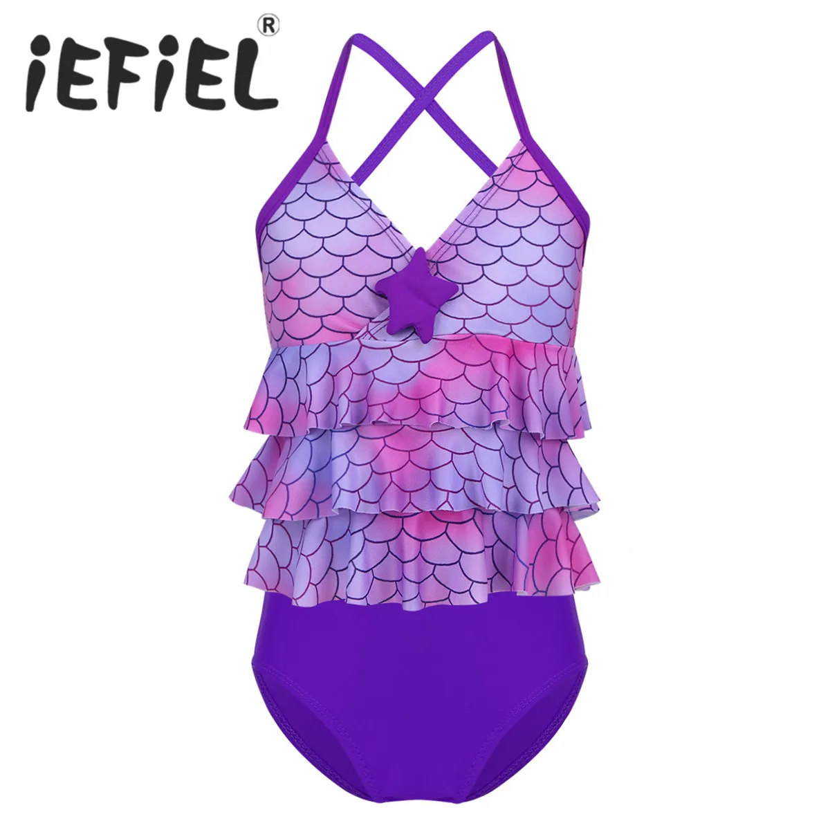 Детский купальник-танкини для девочек-подростков Русалка из двух частей