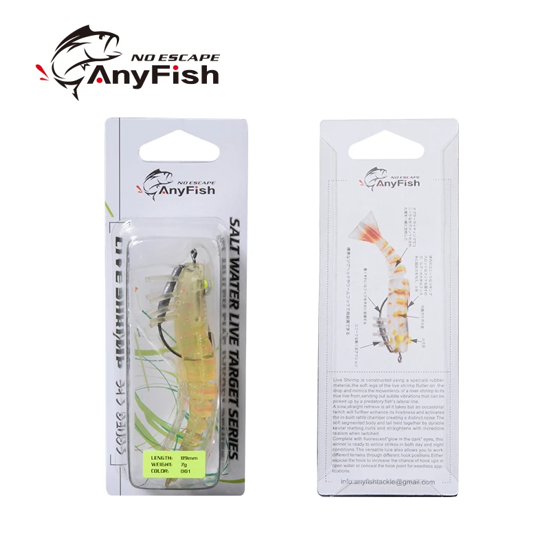Мягкая приманка в виде креветки ANYFISH 7 г/12 г 1 шт. искусственные приманки