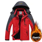 Зимняя теплая куртка, мужские парки, верхняя одежда, ветрозащитная, водонепроницаемая, с капюшоном, толстая бархатная куртка, мужские флисовые парки, пальто размера плюс 6XL