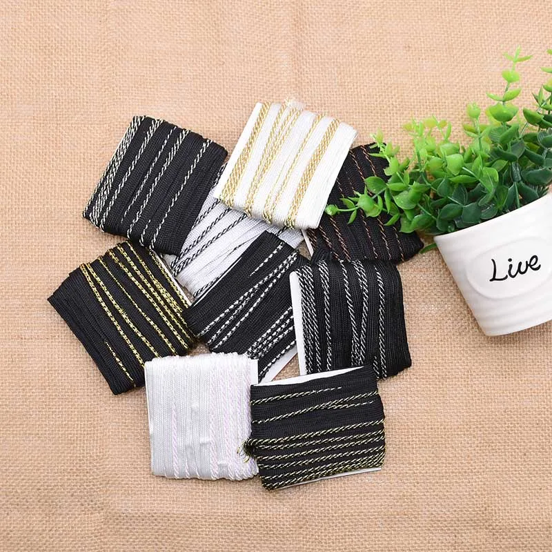 5M Trimming Lace Ribbon Fabric DIY Sewing Accessories Wedding Decoration Craft Gold Silver Weaved Home Supplies | Дом и сад