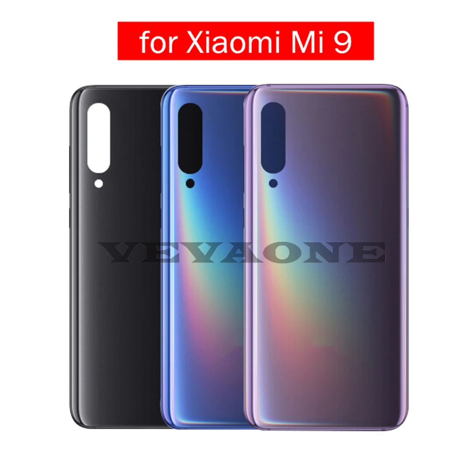 Для Xiaomi Mi 9 стеклянная задняя крышка батарейного отсека сзади Корпус дверные замки для Xiaomi Mi 9 Стекло задняя крышка батарейного отсека Ремонт запасных Запчасти+ 3 М клей