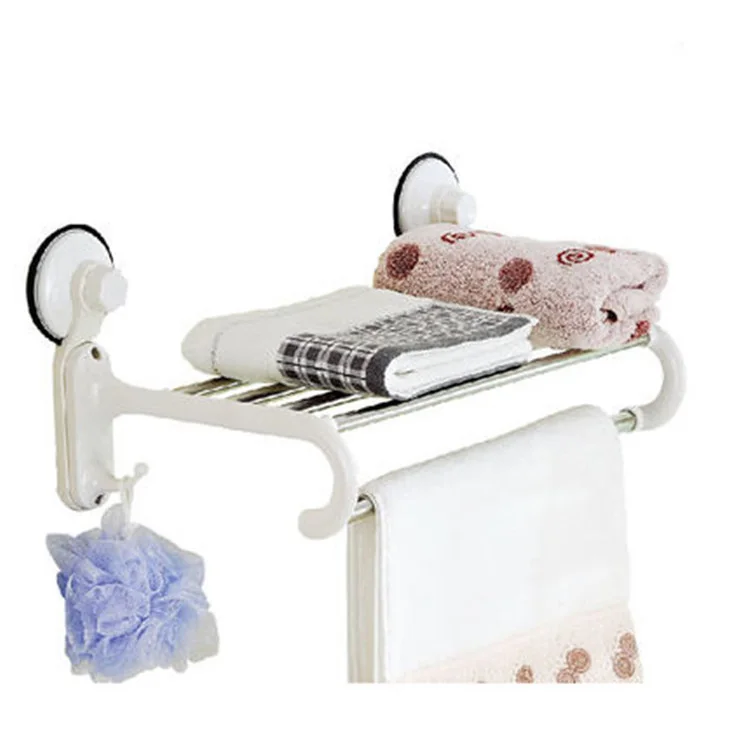 Пластиковый держатель для полотенец с присоской и крючками настенное
