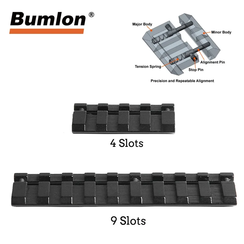 

Snap-in Adaptor 11mm to 20mm Rail Converter Picatinny/Weaver Low Profile 4 9 Slot Rail Mount Hunting Accessories 1-0037