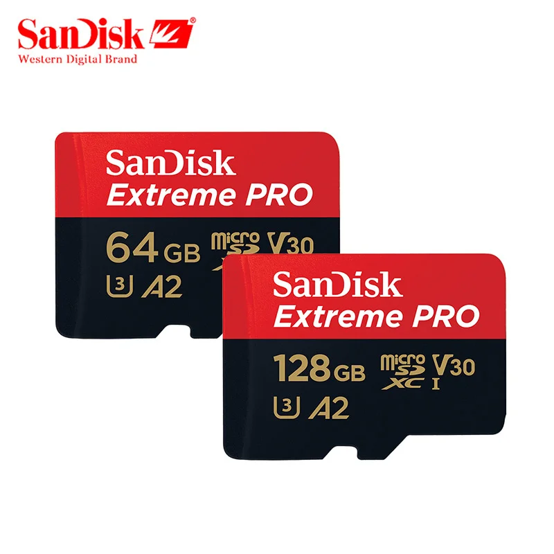 SanDisk Extreme PRO Micro sd карта памяти 128 Гб 64 ГБ 32 A2 U3 V30 UHS 1 4K flash Microsd TF с SD адаптером|Карты