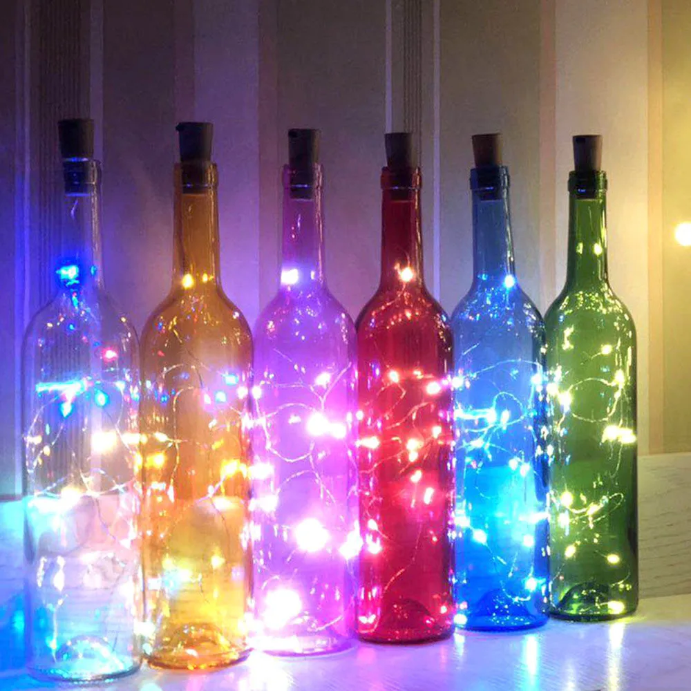 2PC Hot Sale 10LED 1M Solar Cork Wine Bottle Stopper Copper Wire String Lights Fairy Lamps Outdoor Party Home Decor | Дом и сад