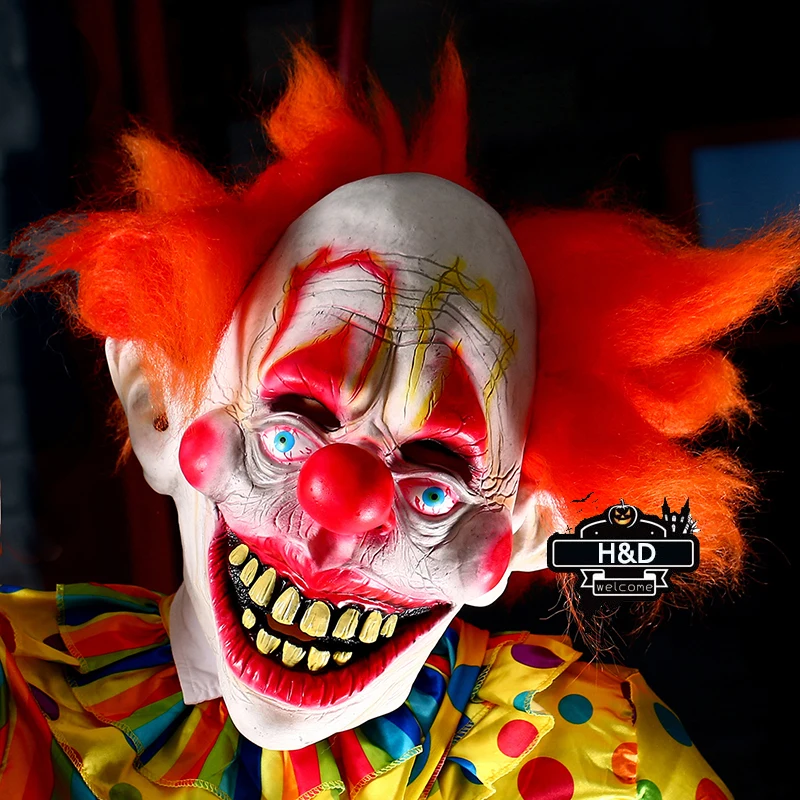 H&ampD Deluxe Novelty Clown Mask Circus Scary Killer Halloween Horror Latex Full Head Fancy Dress | Дом и сад
