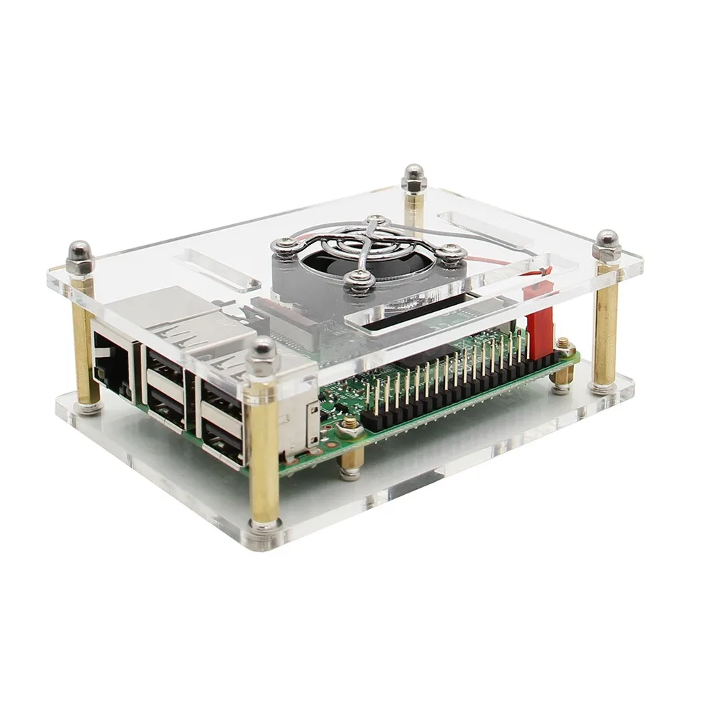 Кластерный чехол Raspberry Pi с комплектом вентиляторов многослойный акриловый