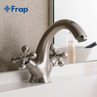 frap brass body nickel brushed bathroom basin faucets two handles retro color f1019 5