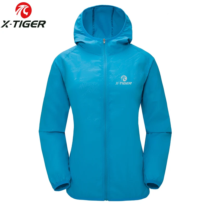 X-TIGER ветрозащитная Светоотражающая велосипедная Джерси MTB Bike Windcoat супер светильник Солнцезащитная походная куртка велосипедная спортивная одежда - Цвет: Sky Blue