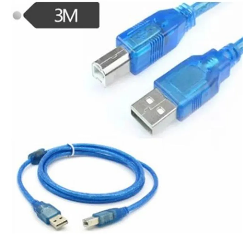 Стандарт USB 2 0 печатная линия прозрачный синий Удлинительный кабель для принтера