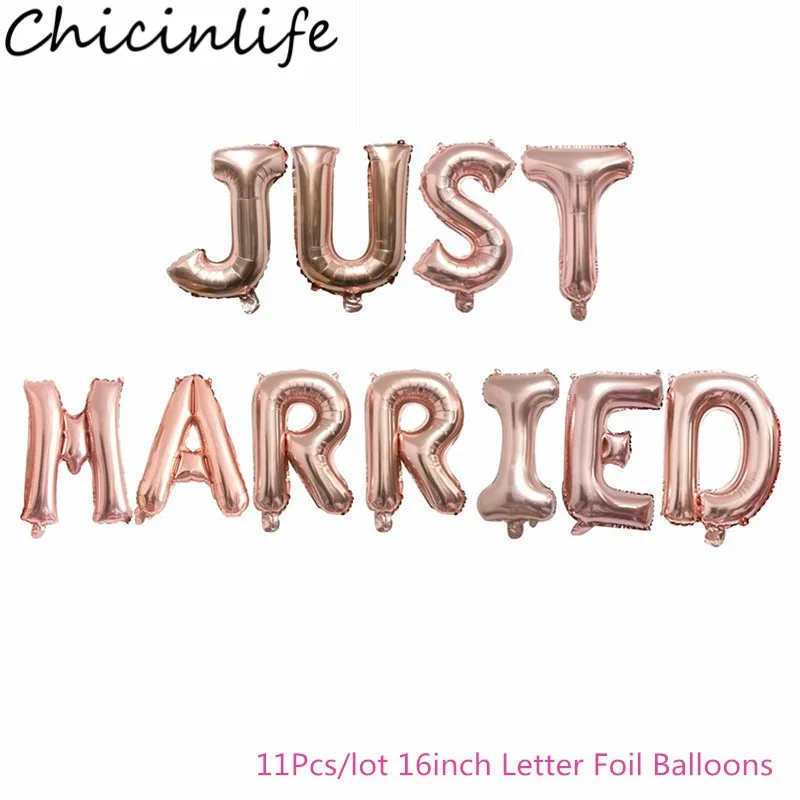 Chicinlife 11 ⑤ пакет 16 дюймов только что замужние шары из фольги в виде букв Девичник