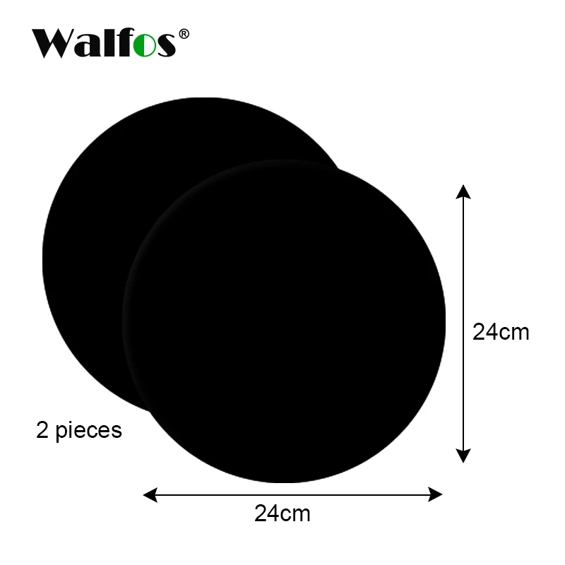 2 piece Black WALFOS 2 шт многоразовый антипригарный коврик сковорода для жарки лист для приготовления вок Лист Коврик для кухни барбекю выпечки коврики для приготовления пищи Круглый Инструмент - Цвет: 2 piece Black