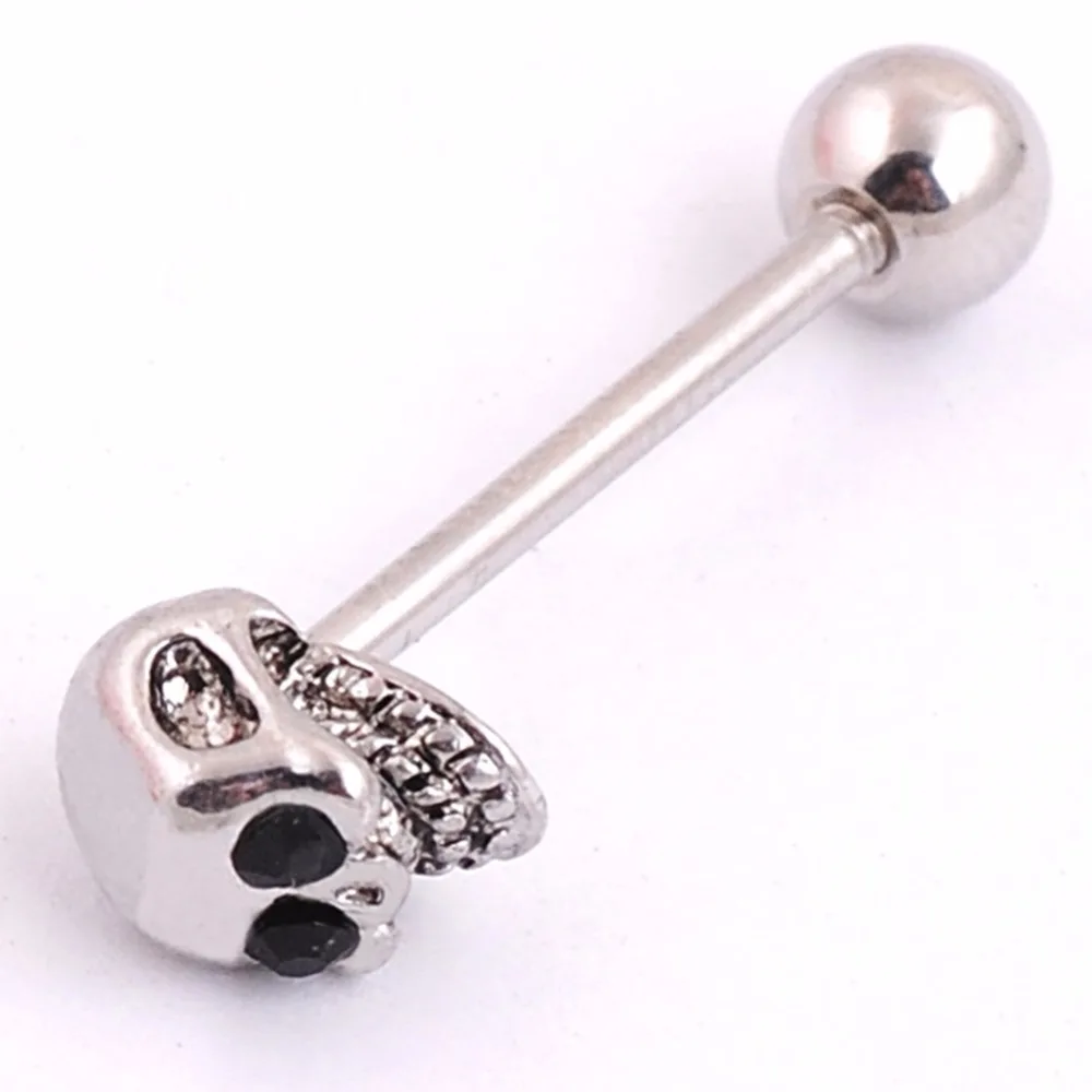 Skeleton Tongue Rings |
