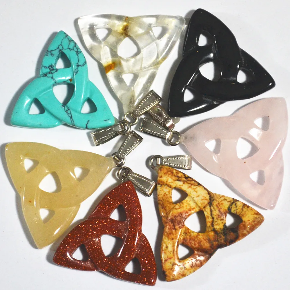 Новинка 2018 года! Подвеска треугольная из натурального камня 10 шт./лот | Украшения