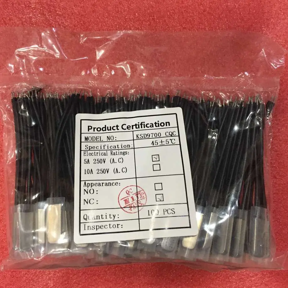 Термопротектор двигателя вентилятора KSD9700 250 В/5A 45C переключатель контроллера