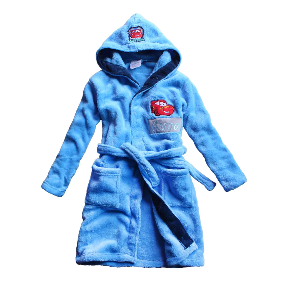 Новое Прибытие 2016 Автомобилей Ребенок Халат Коралловых Бархатной Синий Шляпа