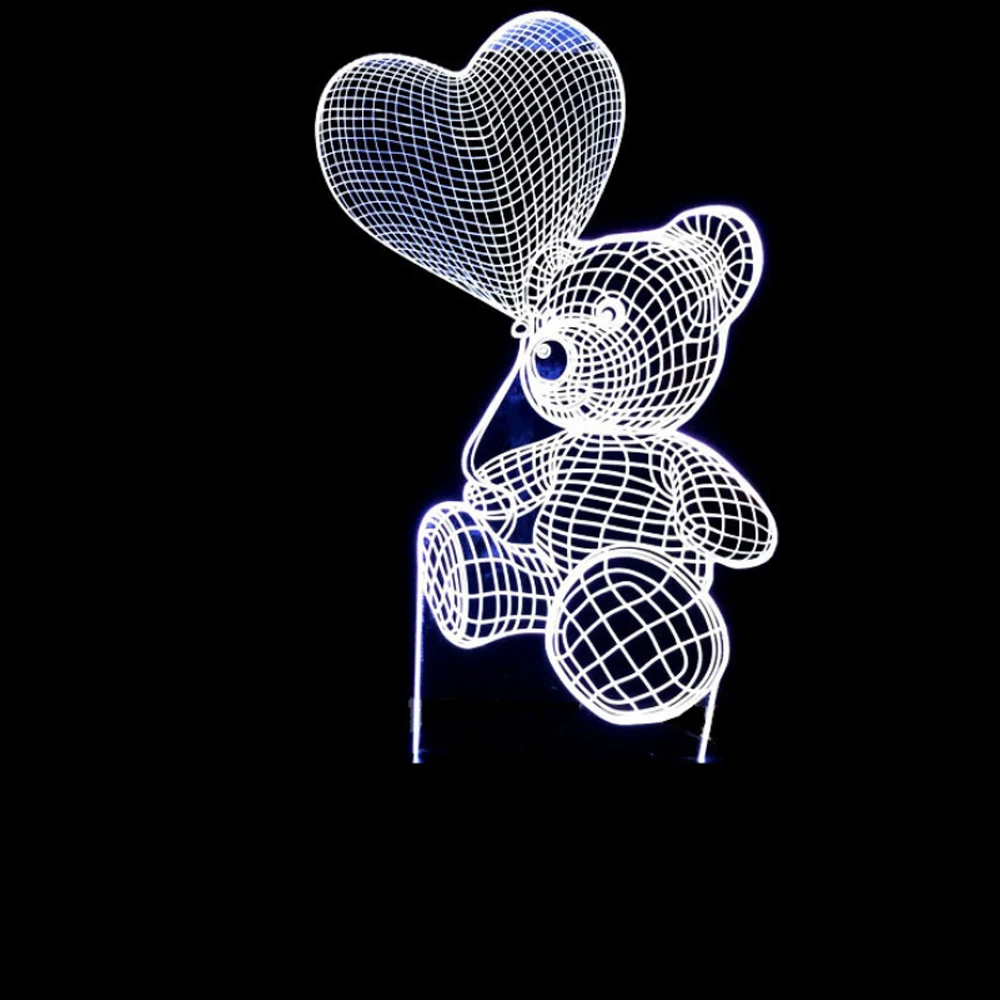 Lovery Panda 3D LED Night Lamp 7 Colors USB Hologram Decor Table Desk Lights Birthday Party Gift For Children Friends | Освещение