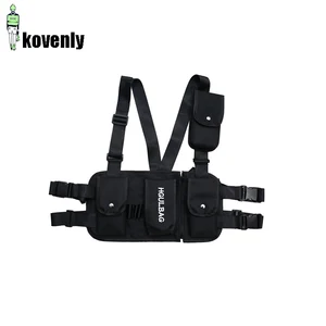 Модная нагрудная сумка для мужчин, поясная сумочка ins, функциональная тактическая Холщовая Сумка через плечо с застежкой-молнией, B42