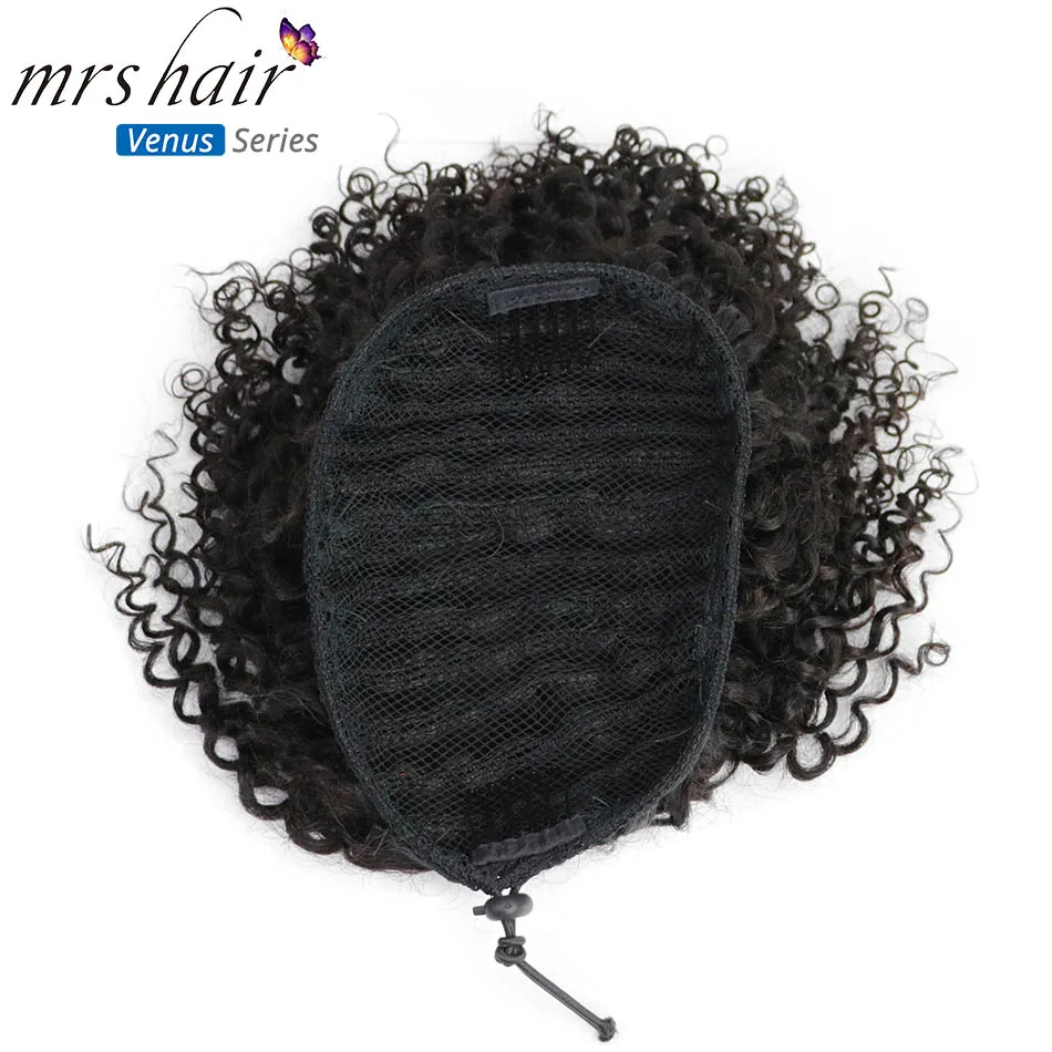 MRSHAIR афро кудрявые конские хвосты 4b 4c Puff Coily для черных женщин remy волосы грубые монгольские волосы на заколках шнурок конские хвосты