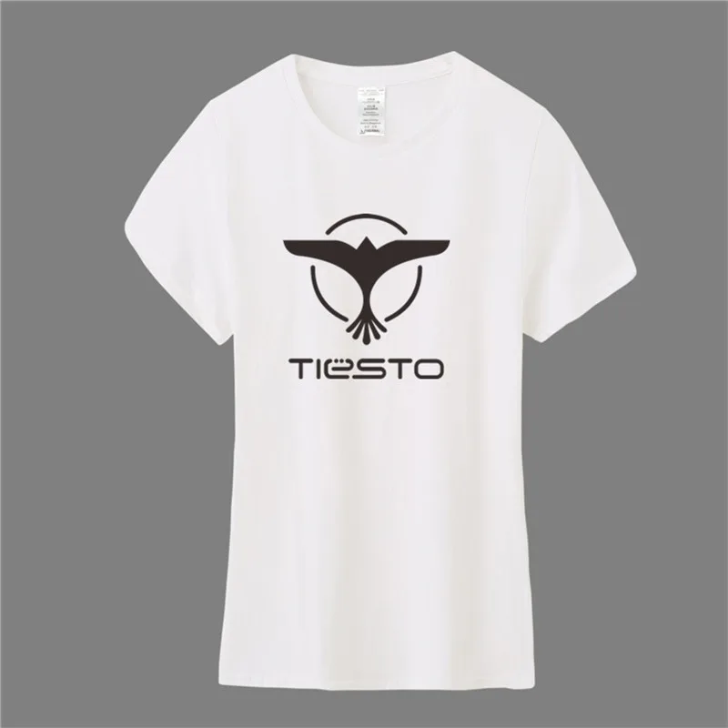 Летние Tiesto футболка для женщин и девочек Костюмы топы хлопок короткий рукав DJ
