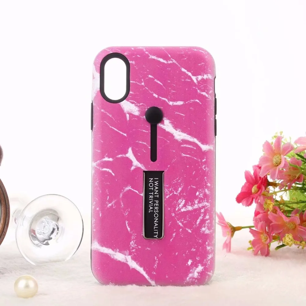 Marble Silicone Ring Phone Case For iPhone 11 11pro max XR Xs Max X Cover for iphone 7 Hide Stand Holder |