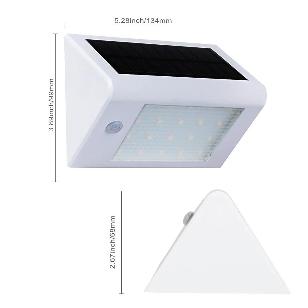 T SUNRISE 2 шт Солнечные Светильники наружные 20 LED 3000K солнечный датчик движения