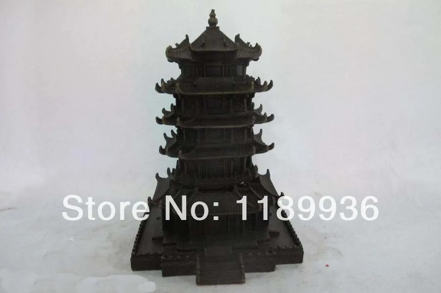 Китайский Тибет Бронзовый Медь резные Буддизм здание храма ступа пагода | Дом и