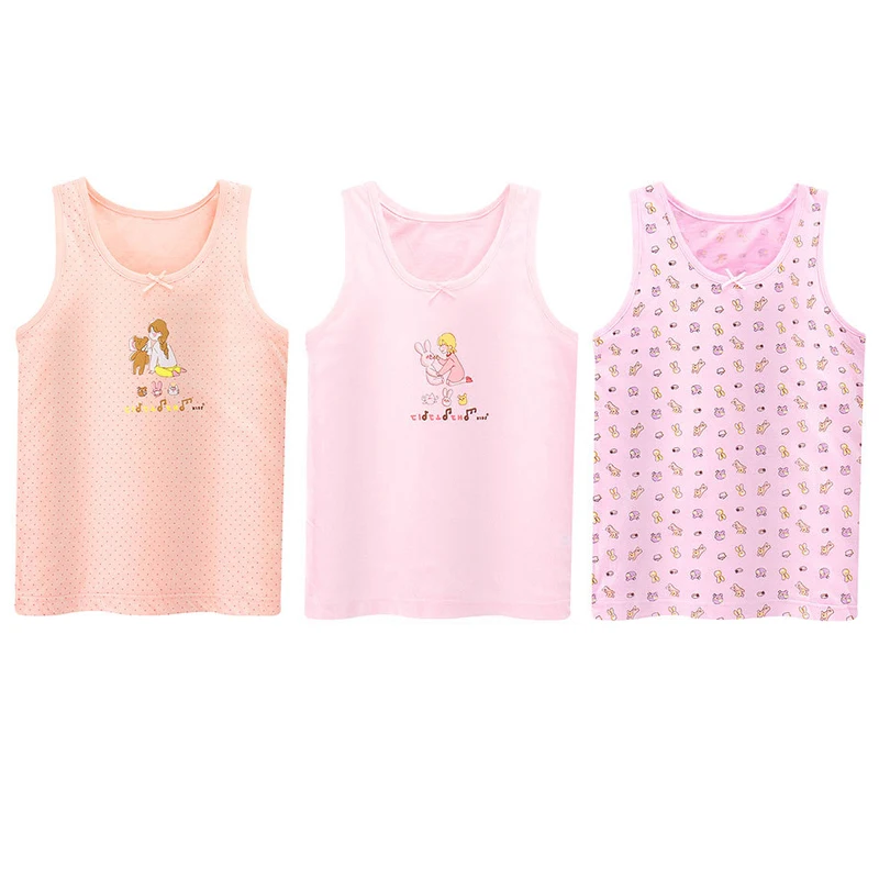 3 шт./лот Летний жилет для девочек футболка хлопковый топ без рукавов детская