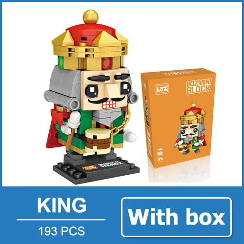 King with box LOZ Симпсоны фигурка аниме модель Миниатюрные фигурки блоки игрушки мультфильм Фильмы подарок для девочек женщин друзей - Цвет: King with box